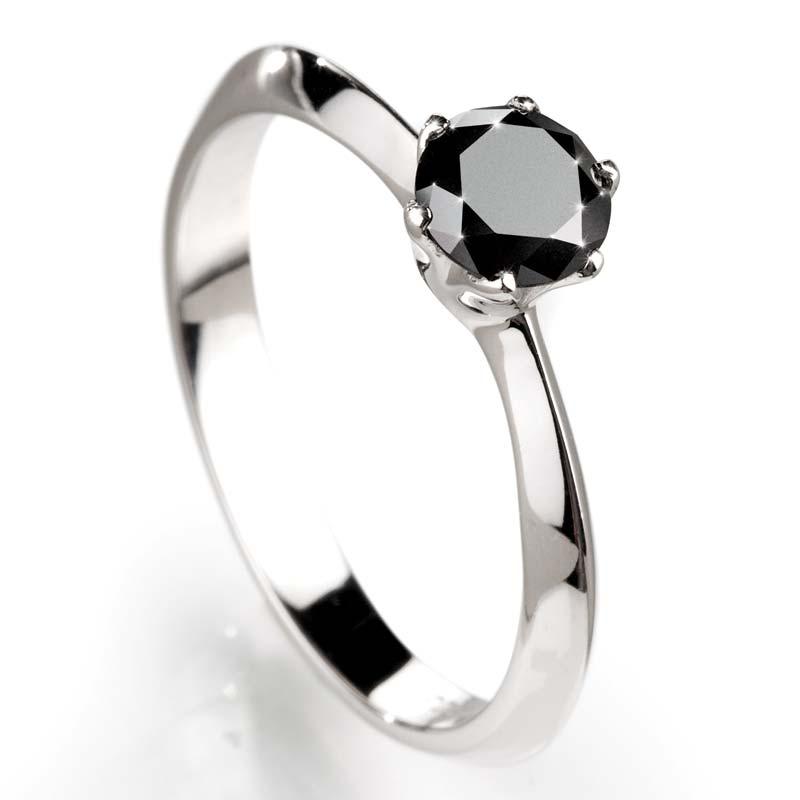Noire Black Diamond Solitare RIng (1/2 ctw)